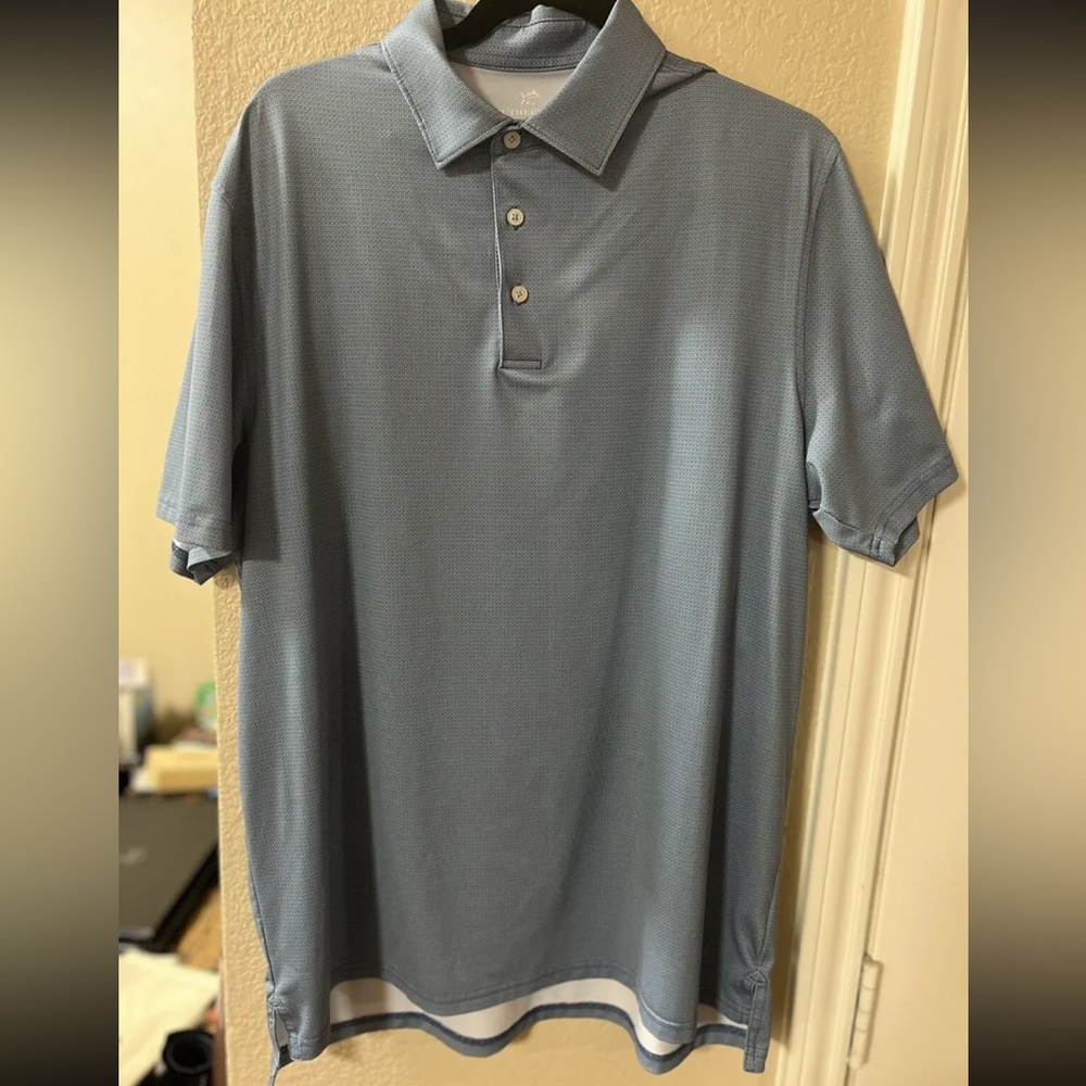 Blue With Pink Dots Southern Tide Polo Size Large